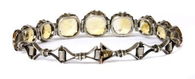 Lot 49 - A silver citrine bracelet