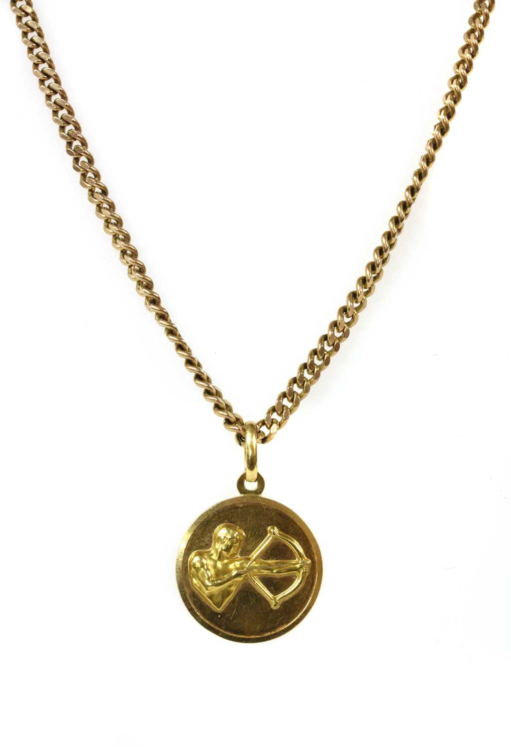 Lot 61 - An Italian gold Sagittarius zodiac pendant, by UnoAErre