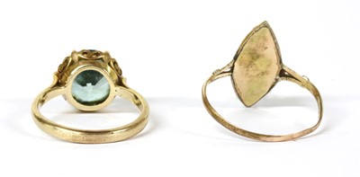 Lot 195 - A gold single stone blue zircon ring