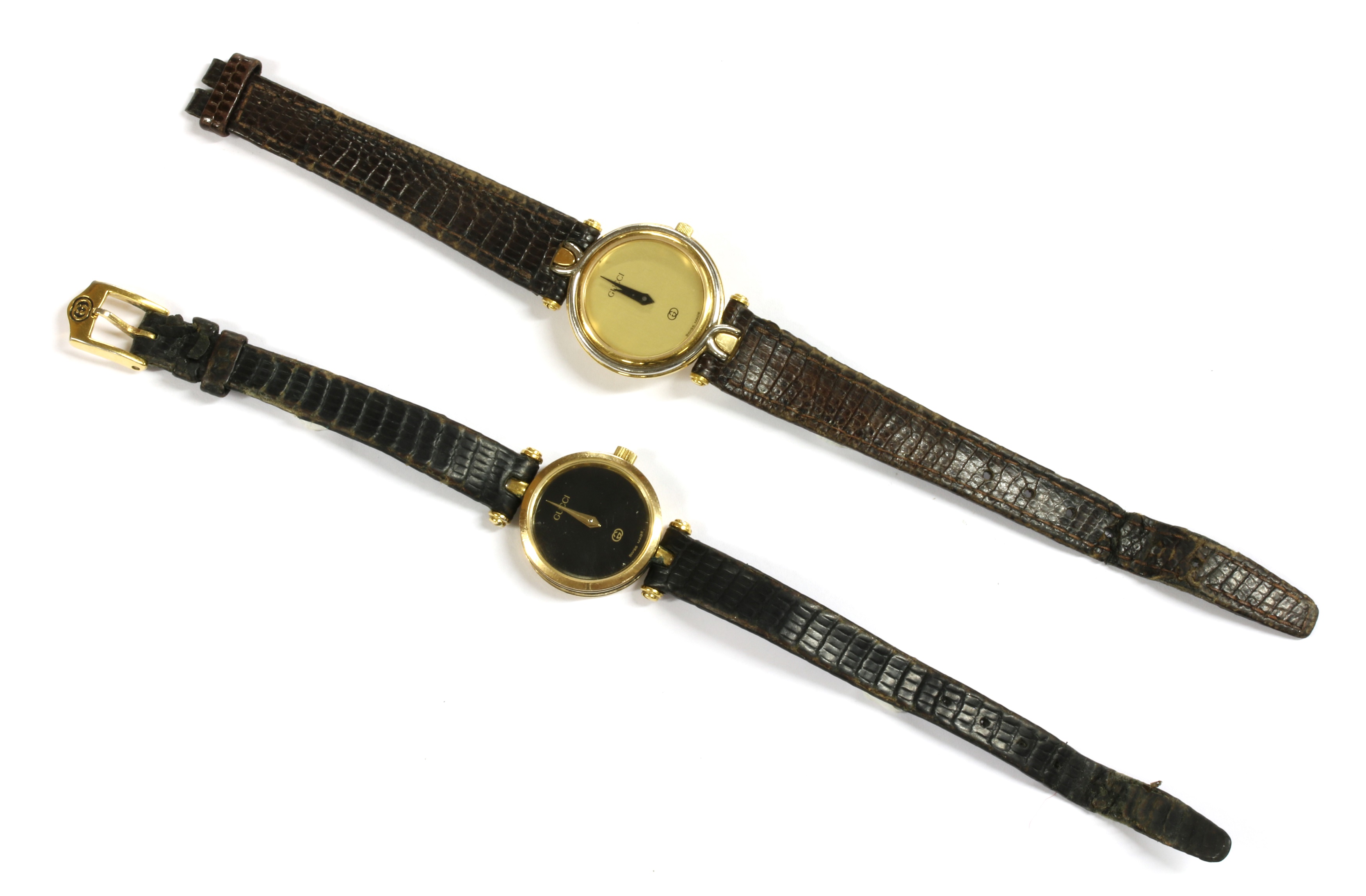 Lot 274 A ladies' Gucci quartz strap watch,
