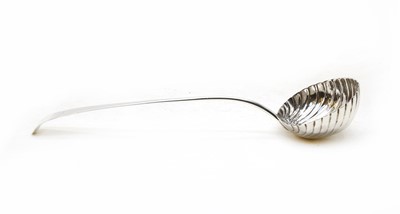 Lot 301 - A Georgian Old English pattern silver ladle, by Thomas and William Chawner, (probably)