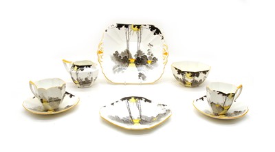 Lot 170 - A Shelley 'Sunset and Tall Trees' pattern tea service