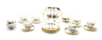 Lot 170 - A Shelley 'Sunset and Tall Trees' pattern tea service
