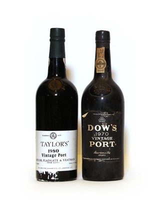 Lot 143 - Dows, Vintage Port, 1970, one bottle and Taylors, Vintage Port, 1980, one bottle