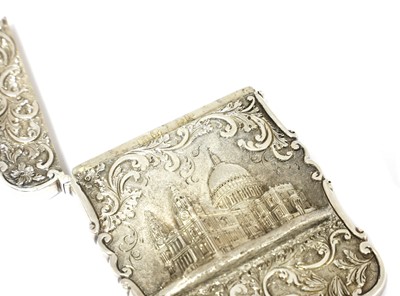 Lot 16 - A Victorian silver castle-topped card case