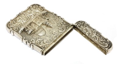 Lot 16 - A Victorian silver castle-topped card case