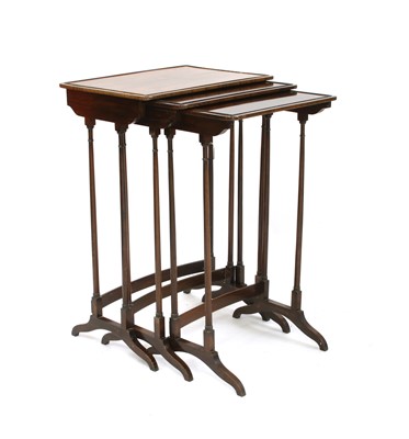 Lot 790 - A nest of three Victorian rosewood occasional tables