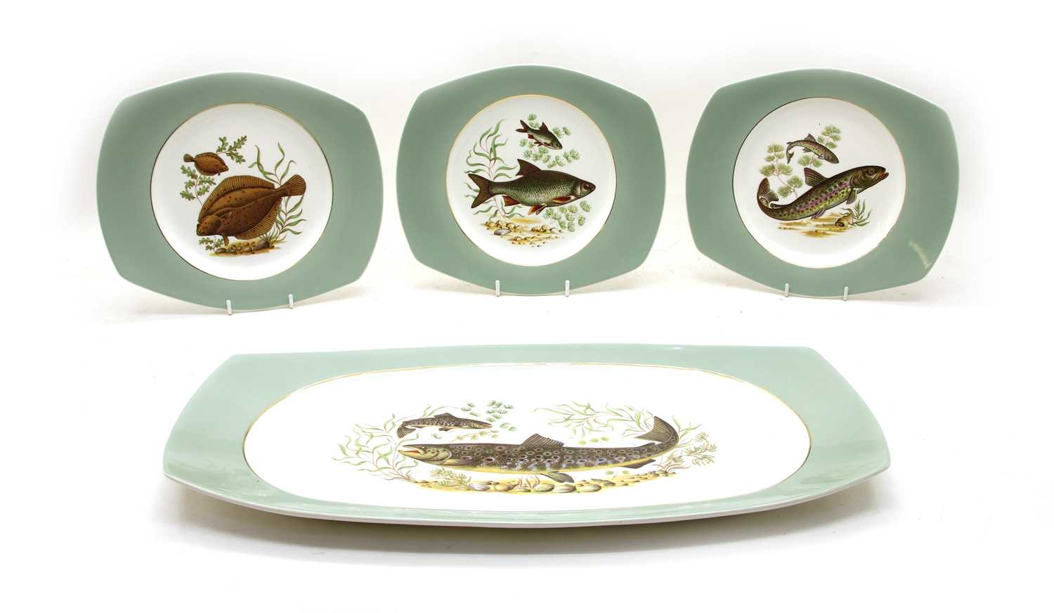 Lot 233 - A Norwegian pottery Figgjo Flint fish service