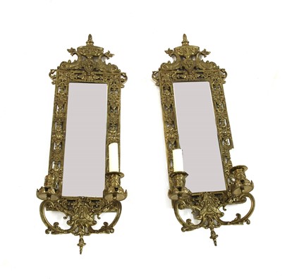 Lot 644 - A pair of gilt brass girandoles