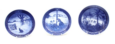 Lot 452 - A collection of eleven Royal Copenhagen Christmas plates