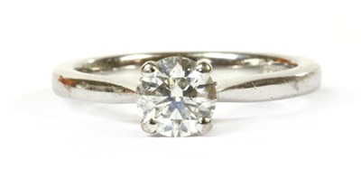 Lot 335 - An 18ct white gold single stone diamond ring