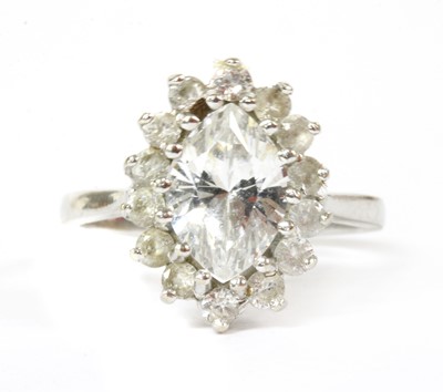 Lot 193 - A white gold cubic zirconia cluster ring