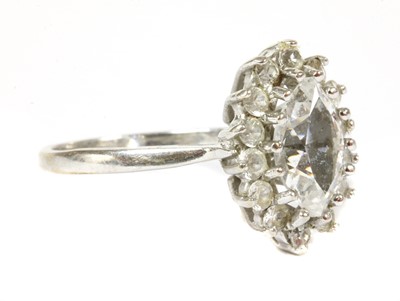 Lot 193 - A white gold cubic zirconia cluster ring