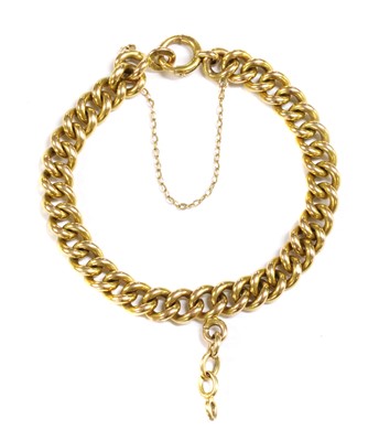 Lot 393 - A gold curb link bracelet