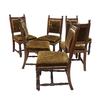 Lot 202 - Six walnut dining chairs