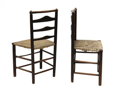 Lot 5 - A pair of ash and elm ladderback side chairs