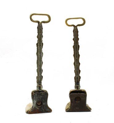 Lot 372 - A pair of 19th century brass lion's paw doorstops