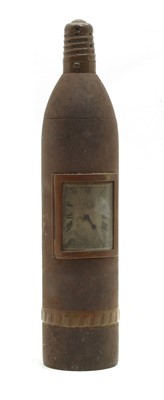Lot 96 - A World War One iron shell head clock