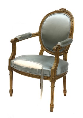 Lot 646 - A gilt wood armchair