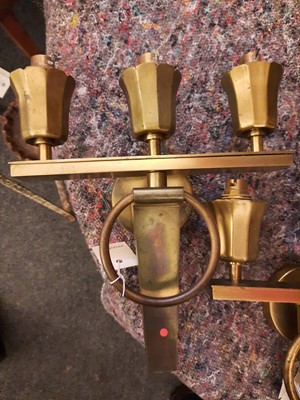 Lot 368 - A pair of brass wall lights