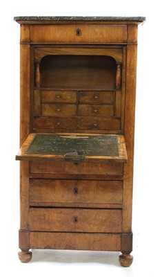 Lot 785 - A Continental walnut escritoire