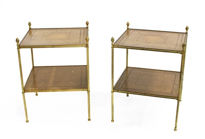 Lot 694 - A pair of brass framed etagere