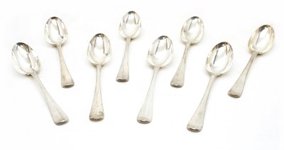Lot 282 - A composed set of eight Dutch 934 standard silver table spoons