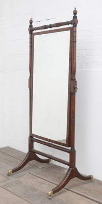 Lot 759 - A Regency mahogany and ebonised cheval mirror