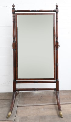 Lot 759 - A Regency mahogany and ebonised cheval mirror