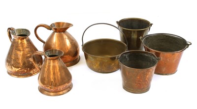 Lot 475 - Seven items of 19th century and later copper and brassware