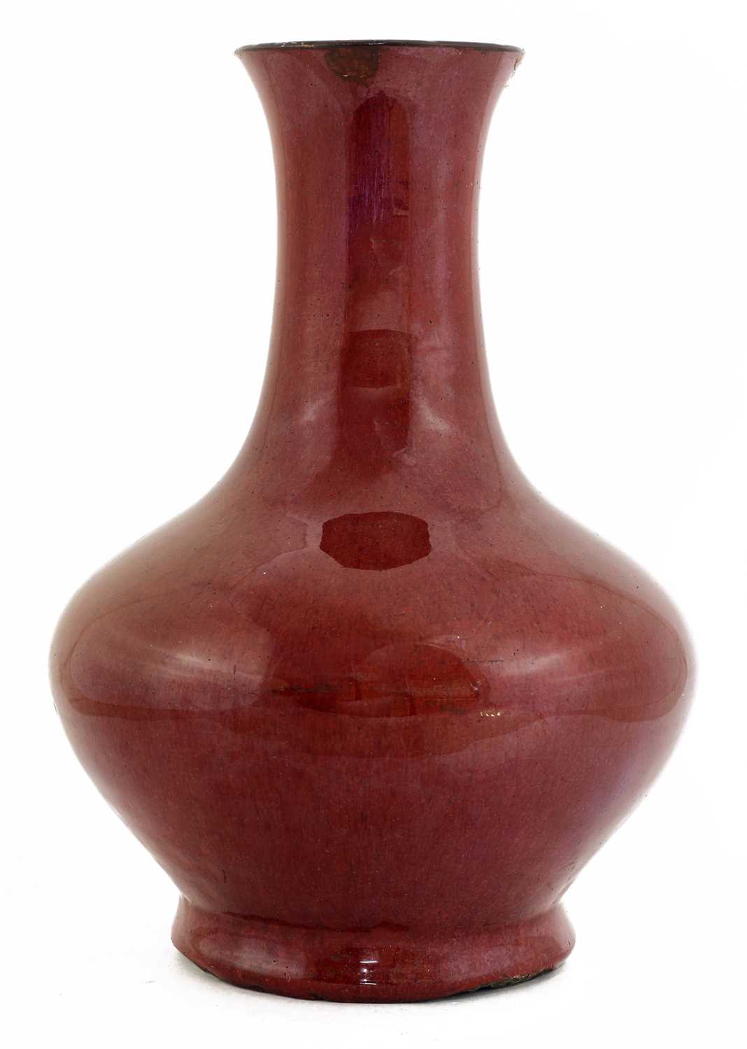Lot 19 - A Chinese sang-de-boeuf bottle vase