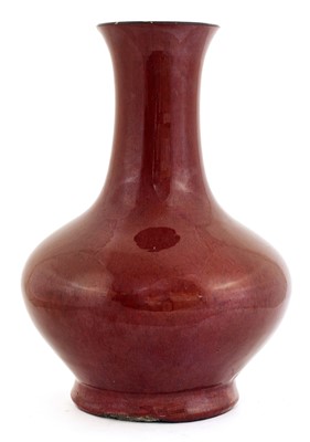 Lot 19 - A Chinese sang-de-boeuf bottle vase
