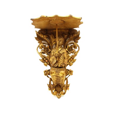 Lot 368 - A carved giltwood wall bracket