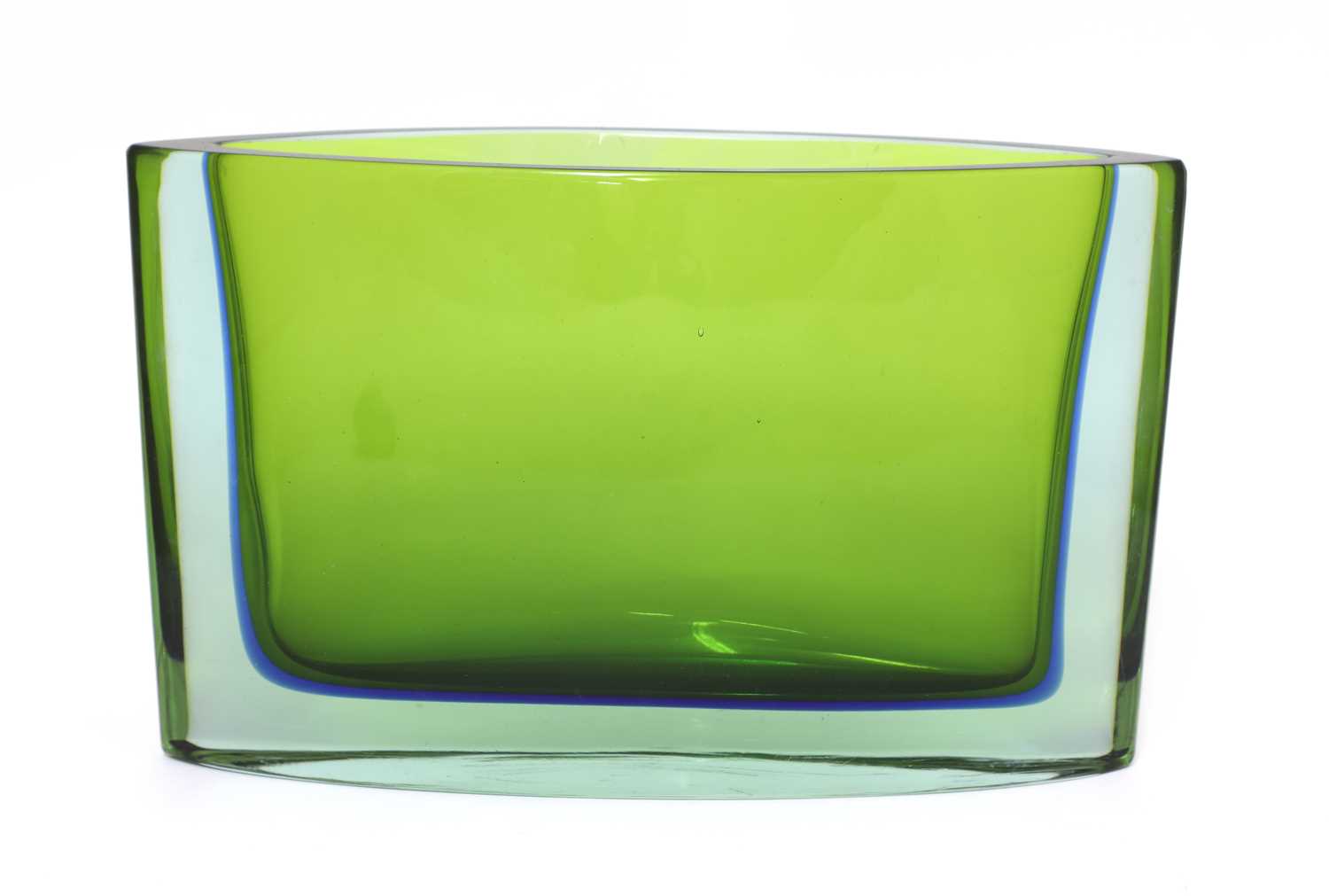 Lot 397 - A Seguso Sommerso green and blue glass vase