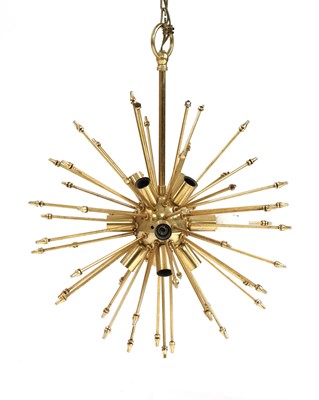Lot 349 - An Italian brass globe ceiling light