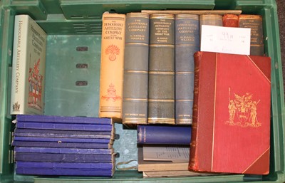 Lot 99 - Two boxes of 30 plus books on the Honourable Artillery Company