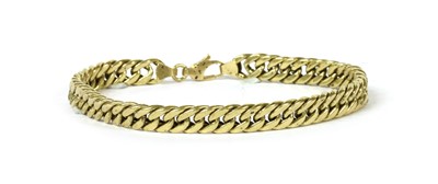 Lot 125 - A gold double hollow curb link bracelet