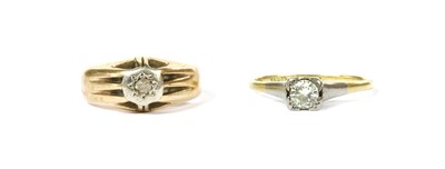 Lot 144 - A 9ct gold single stone diamond ring
