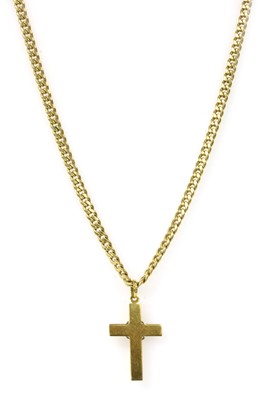 Lot 122 - A gold hollow Latin cross pendant