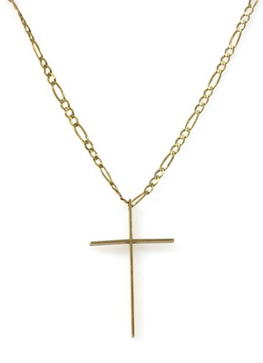 Lot 123 - A 9ct gold Latin cross pendant