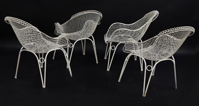 Lot 538 - A set of four Italian wire armchairs