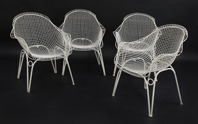 Lot 538 - A set of four Italian wire armchairs