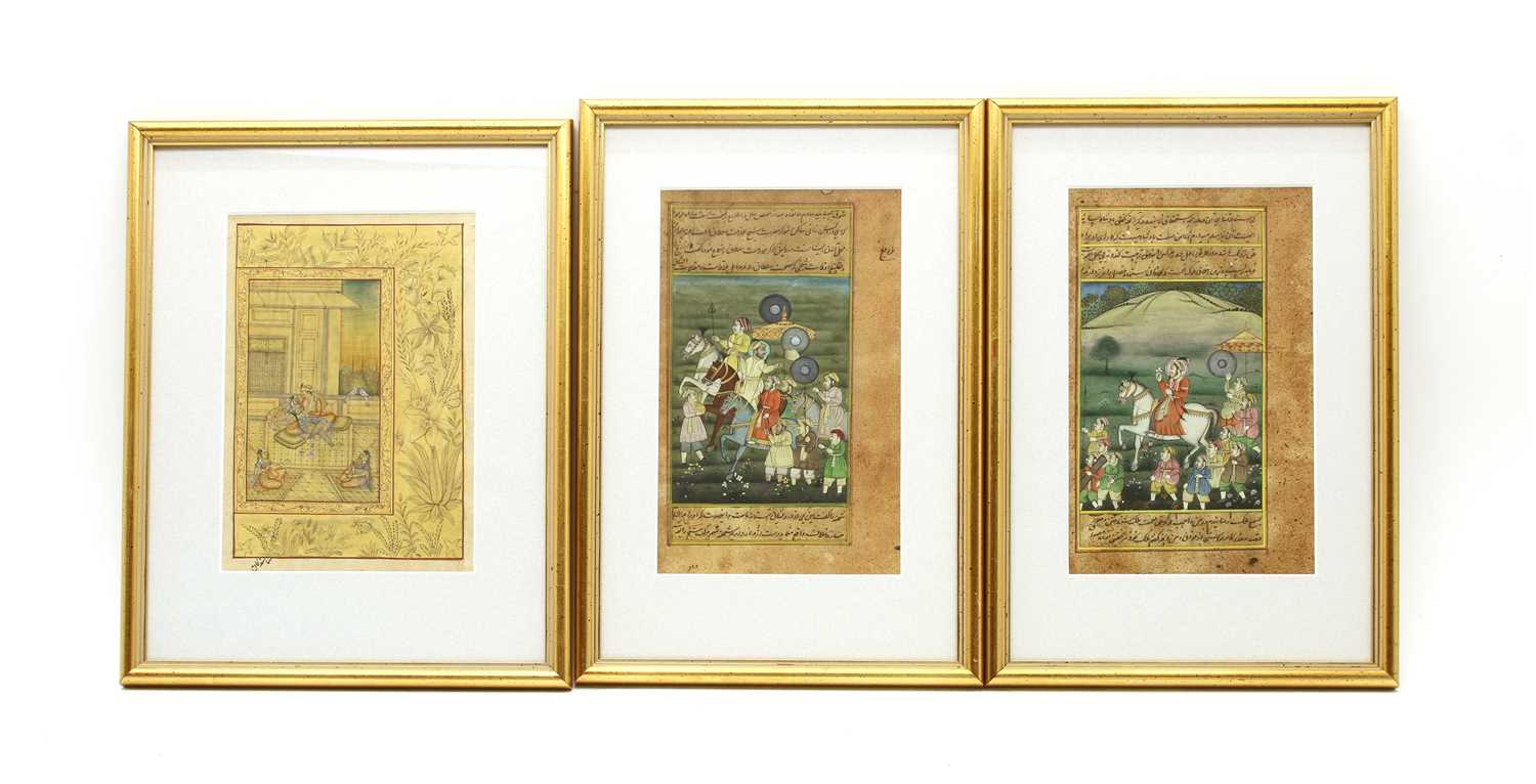 Lot 51 - Three Indian illustrated page leaves