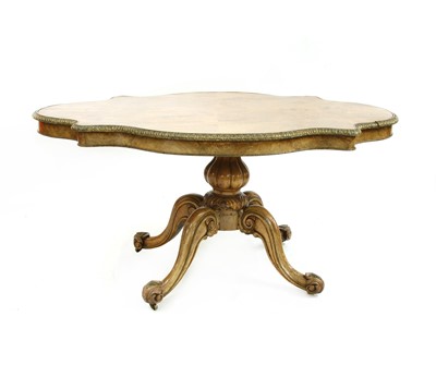 Lot 366 - A Victorian burr walnut centre table