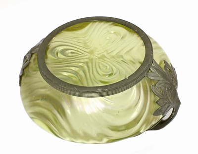 Lot 68 - An Art Nouveau Kralik iridescent moulded glass bowl
