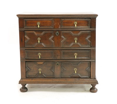 Lot 689 - A Charles II oak chest of drawers