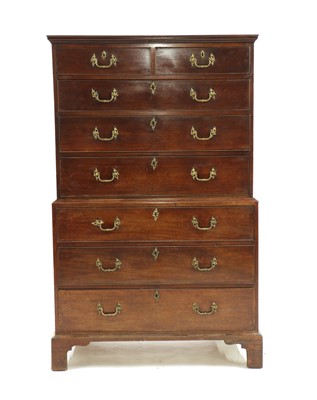 Lot 644 - A George III Chippendale design mahogany chest on chest