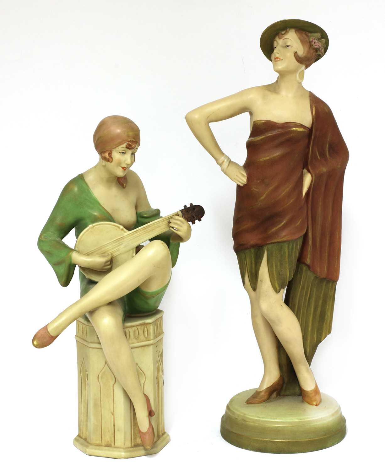 Lot 197 - Two Goldscheider pottery figures of ladies