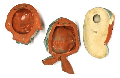 Lot 195 - Three Keramos terracotta wall masks
