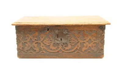 Lot 318 - An 18th century Anglo Indian carved teak bible box